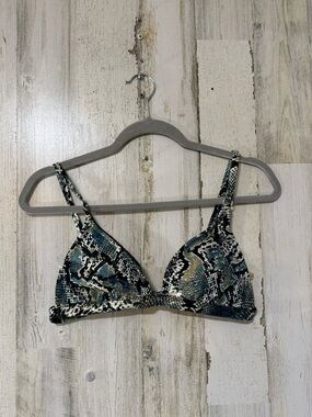 Shade & Shore Teal Snake Print Bikini Top